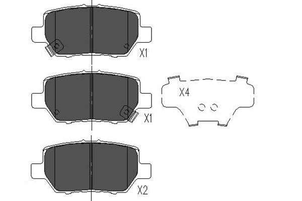 KAVO PARTS Piduriklotsi komplekt,ketaspidur KBP-2040